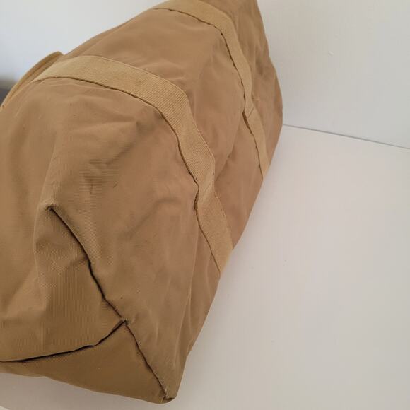 Lancel Paris Vintage Bag Duffle Handbag Zip XL Large Nylon Beige Designer Logo - Picture 8 of 11